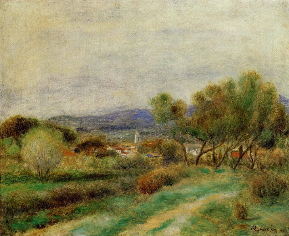 View of La Sayne by Pierre-Auguste Renoir — hand-painted landscape oil painting reproduction on canvas