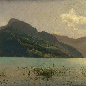 View of Lake Lucerne Opposite Brunnen by Hermann Ottomar Herzog — Oil Painting Reproduction