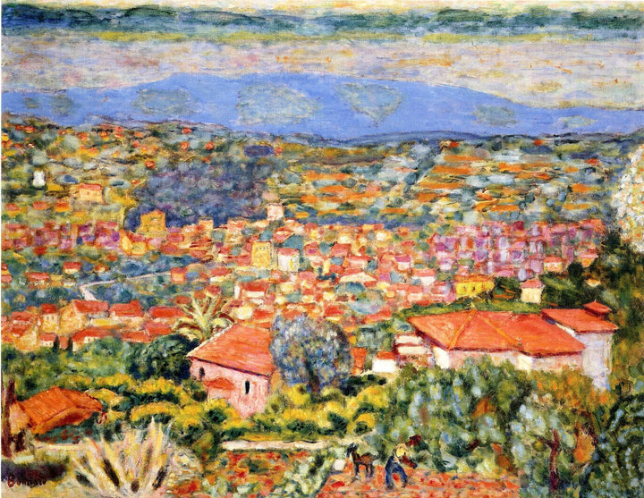 View of Le Cannet, Roofs by Pierre Bonnard — hand-painted landscape oil painting reproduction on canvas