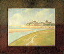 View of Le Crotoy, from Upstream by Georges Seurat — hand-painted architectural oil painting reproduction on canvas