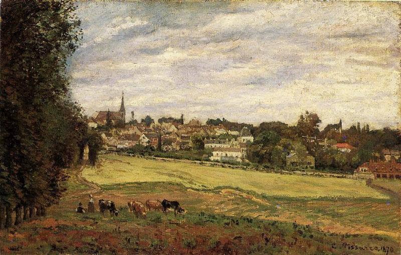 View of Marly le Roi by Camille Pissarro — hand-painted landscape oil painting reproduction on canvas