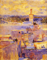 View of Meknes, Morocco by Theo van Rysselberghe — hand-painted architectural oil painting reproduction on canvas