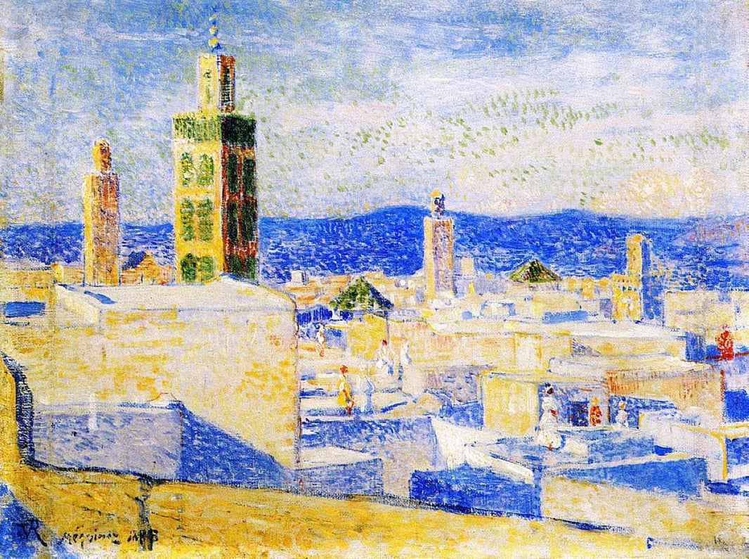 View of Meknes by Theo van Rysselberghe — hand-painted architectural oil painting reproduction on canvas