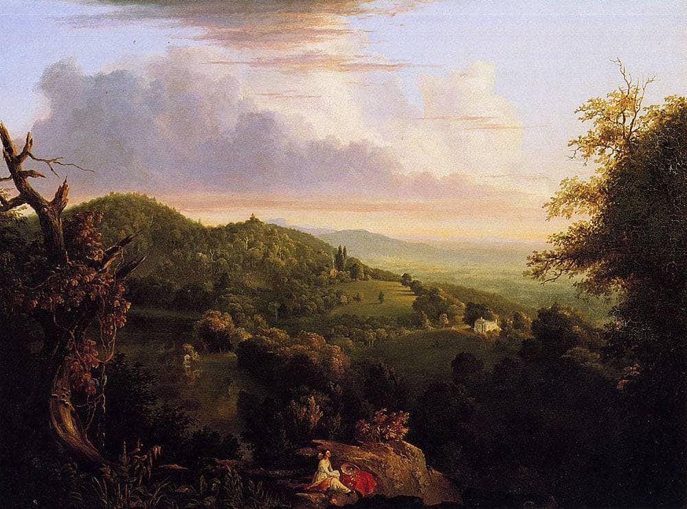 View of Monte Video Seat of Daniel Wadsworth by Thomas Cole — hand-painted botanical oil painting reproduction on canvas