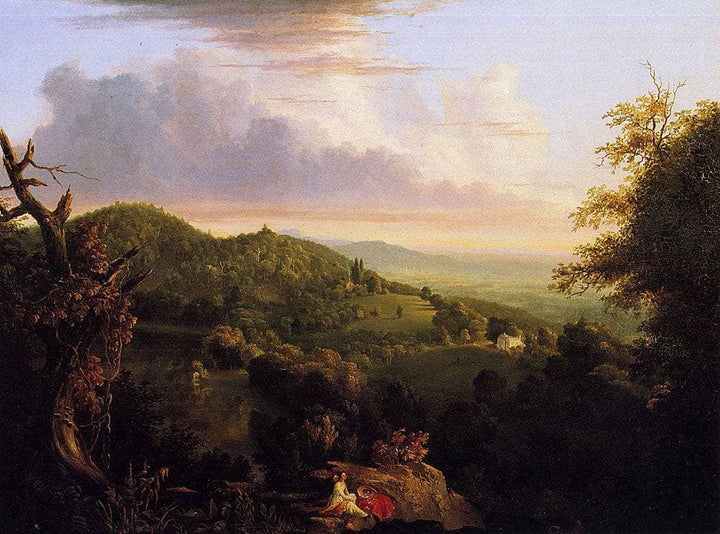 View of Monte Video Seat of Daniel Wadsworth by Thomas Cole — hand-painted botanical oil painting reproduction on canvas