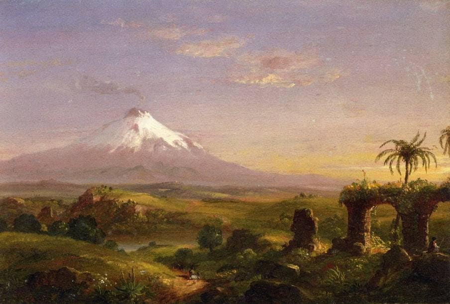 View of Mount Etna by Thomas Cole — hand-painted botanical oil painting reproduction on canvas