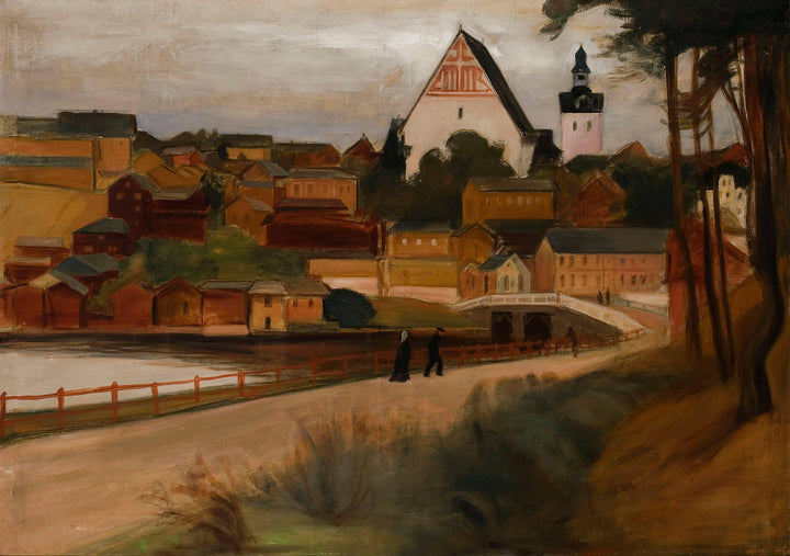 View of Porvoo by Magnus Enckell — hand-painted landscape oil painting reproduction on canvas