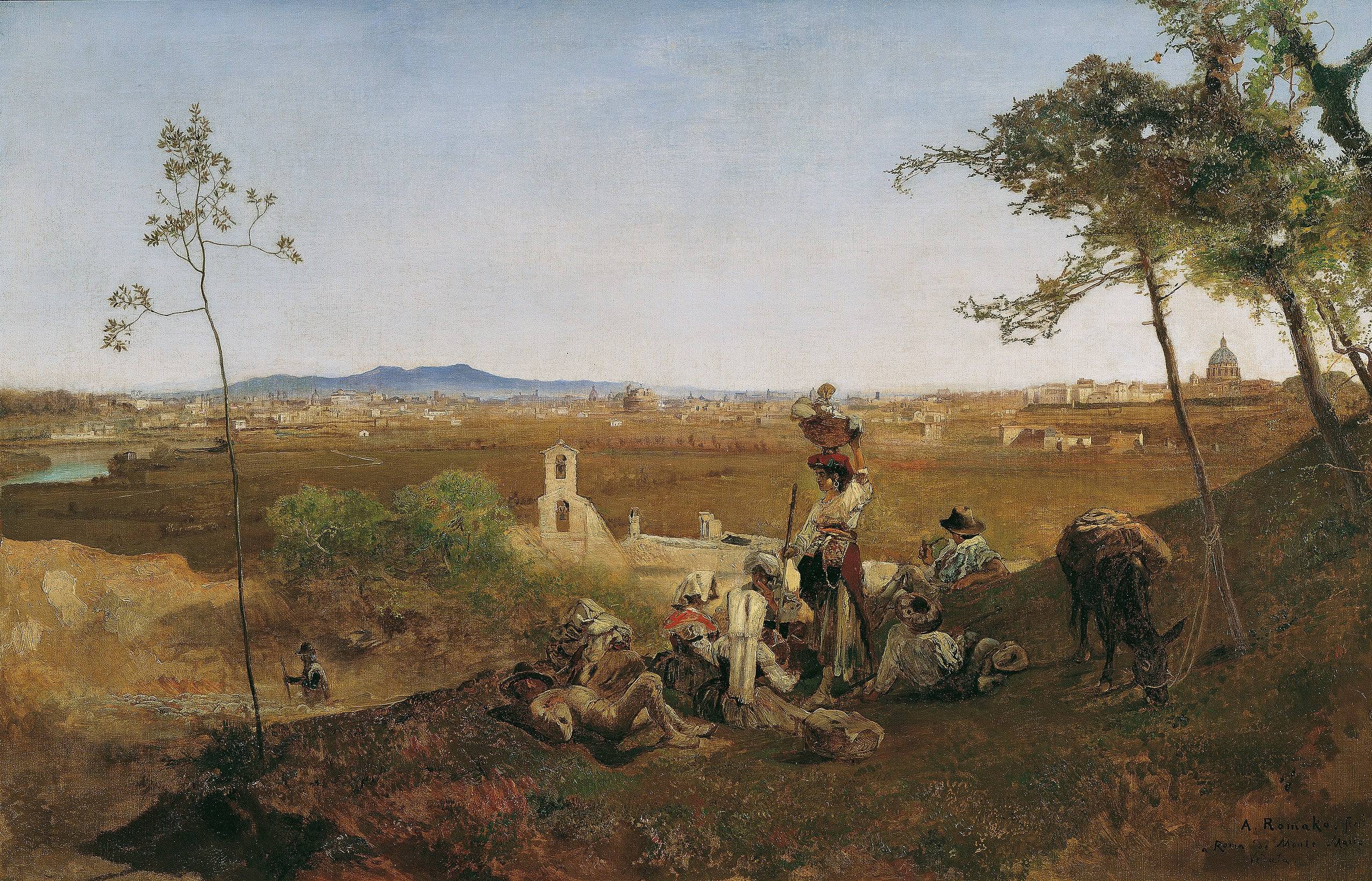 View of Rome from Monte Mario - Anton Romako