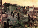 View of Roofs and Backs of Houses by Vincent van Gogh — hand-painted architectural oil painting reproduction on canvas