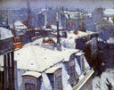 View of Roofs (Snow Effect) or Roofs under Snow by Gustave Caillebotte — hand-painted botanical oil painting reproduction on canvas