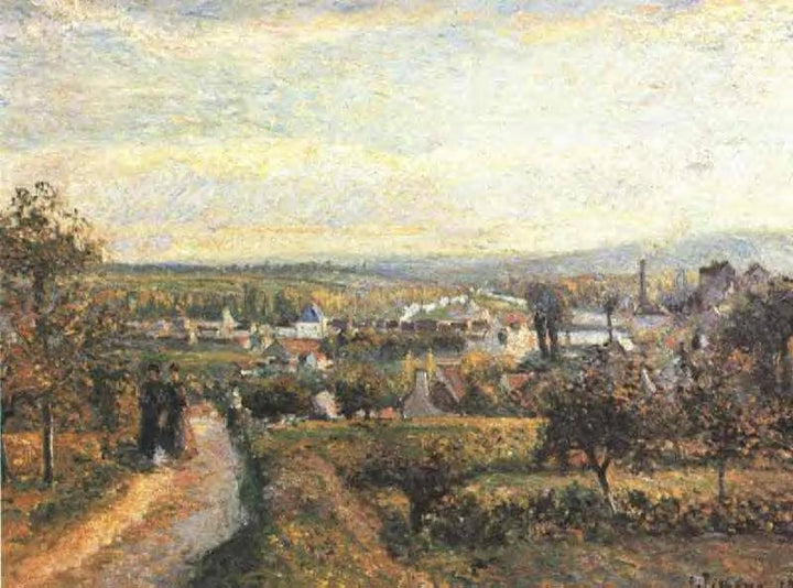 View of Saint Ouen L'Aumone by Camille Pissarro — hand-painted landscape oil painting reproduction on canvas