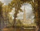 View of Salisbury Cathedral from the Bishop's Grounds by John Constable — hand-painted animal oil painting reproduction on canvas