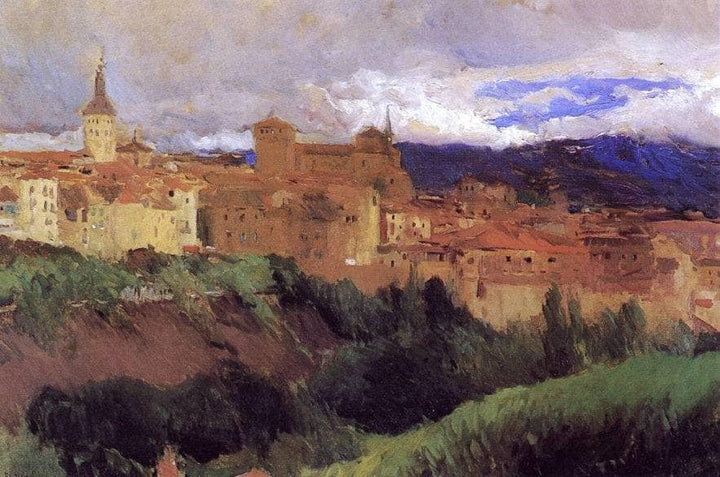 View of Segovia by Joaquín Sorolla — hand-painted architectural oil painting reproduction on canvas