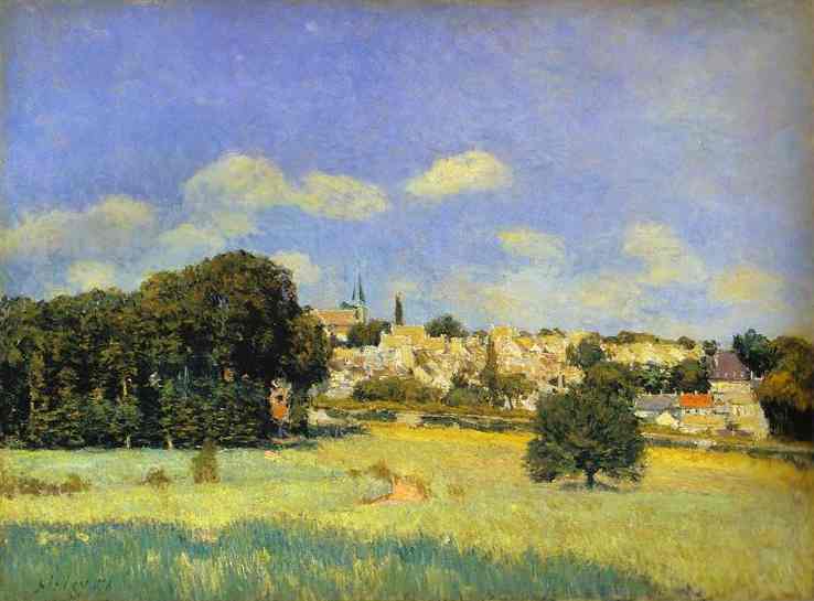 View of St Cloud by Alfred Sisley — hand-painted architectural oil painting reproduction on canvas
