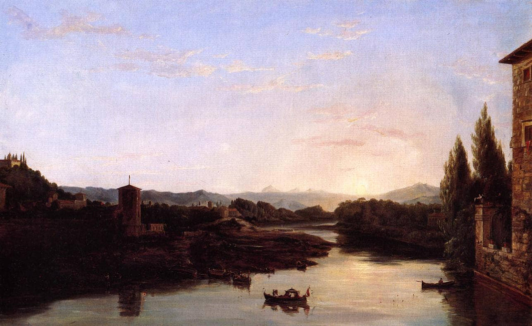 View of the Arno by Thomas Cole — hand-painted architectural oil painting reproduction on canvas