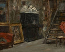View of the artist's studio by Alfred Dehodencq — hand-painted architectural oil painting reproduction on canvas