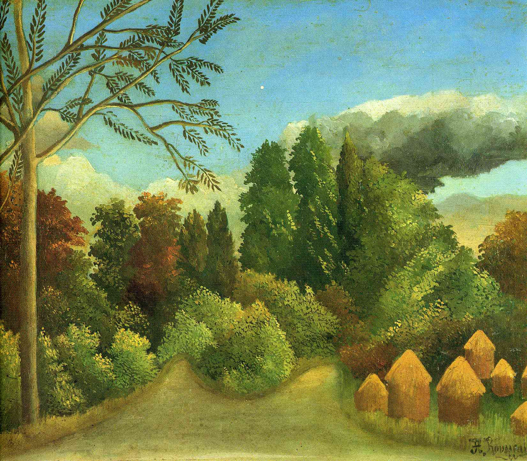View of the Banks of the Oise by Henri Rousseau — hand-painted botanical oil painting reproduction on canvas