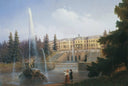 View of the Big Cascade in Petergof and the Great Palace of Petergof by Ivan Aivazovsky — seascapes oil painting wall art, Romanticism