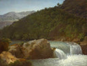 View of the Cascade of the Gorge near Allevard by Jean-Joseph-Xavier Bidauld — hand-painted eco oil painting reproduction on canvas