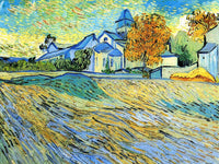 View of the Church of Saint-Paul-de-Mausole by Vincent van Gogh — hand-painted impressionism oil painting reproduction on canvas