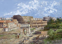 View of the Colosseum and the Arch of Constantine by Antonietta Brandeis — hand-painted architectural oil painting reproduction on canvas