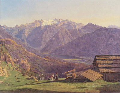 View of the Dachstein with the Hallstättersee from the Hütteneckalpe at Ischl in kitchen