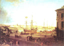 View of the English Embankmant from Visilievsky Island in St. Petersburg by Fyodor Alekseyev — hand-painted landscape oil painting reproduction on canvas