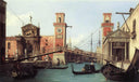 View of the Entrance to the Arsenal by Canaletto — hand-painted architectural oil painting reproduction on canvas