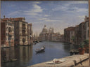 View of the Grand Canal in Venice. In the background S. Maria della Salute by P. C. Skovgaard — hand-painted architectural oil painting reproduction on canvas