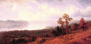 View of the Hudson Looking Across the Tappan Zee Towards Hook Mountain by Albert Bierstadt, seascapes oil painting wall art, Luminism