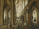 View of the Interior of Antwerp Cathedral by Pieter Neefs I — hand-painted architectural oil painting reproduction on canvas