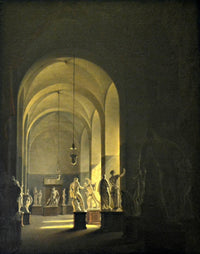 View of the interior of the Plaster Hall of the Royal Institute of Fine Arts by Vincenzo Abbati — hand-painted architectural oil painting reproduction on canvas