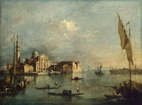 View of the Island of San Giorgio Maggiore by Francesco Guardi — hand-painted architectural oil painting reproduction on canvas