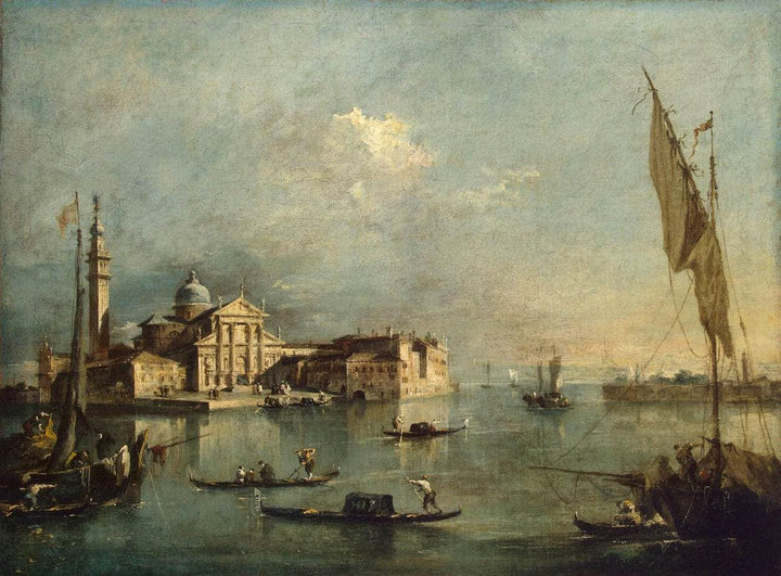 View of the Island of San Giorgio Maggiore by Francesco Guardi — hand-painted architectural oil painting reproduction on canvas