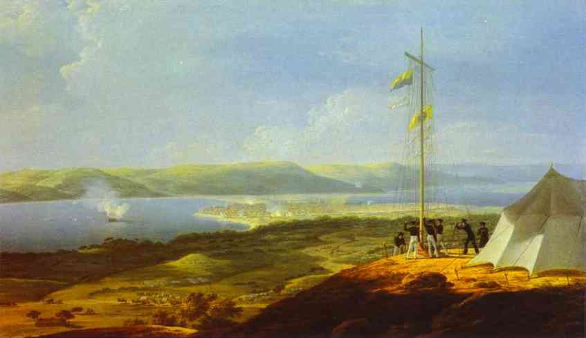 View of the Military Telegraph near Varna by Maxim Vorobiev — hand-painted landscape oil painting reproduction on canvas