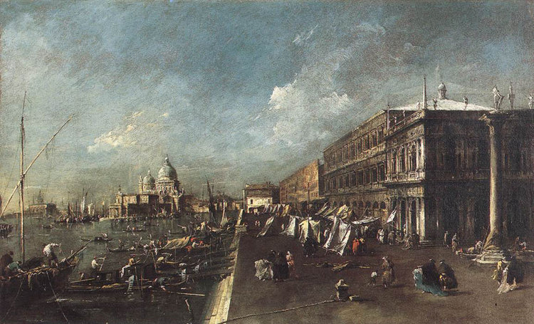 View of the Molo towards the Santa Maria della Salute - Francesco Guardi