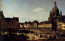 View of the New Market Place in Dresden from the Moritzstrasse by Bernardo Bellotto — city oil painting wall art, Rococo