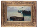 View of the port of Savona by Angelo Morbelli — hand-painted seascapes oil painting reproduction on canvas