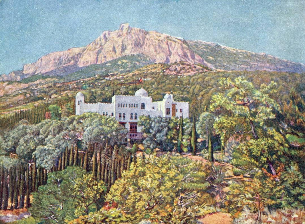 View of the resort 'Red Dawns' by Ilya Mashkov — hand-painted architectural oil painting reproduction on canvas