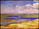 View of the River Scheldt by Theo van Rysselberghe — hand-painted landscape oil painting reproduction on canvas