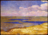 View of the River Scheldt by Theo van Rysselberghe — hand-painted landscape oil painting reproduction on canvas
