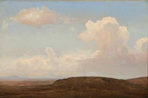 View of the Roman Campagna (preparatory study for To Munke, Aften) - Carl Bloch