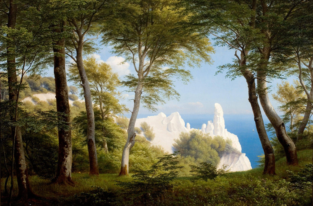 View of the sea from Møens Klint by P. C. Skovgaard — hand-painted landscape oil painting reproduction on canvas
