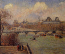 View of the Seine from the Raised Terrace of the Pont Neuf by Camille Pissarro — seascapes oil painting wall art, Impressionism