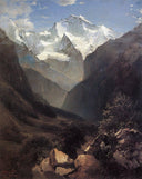 View of the Swiss Alps (Mount Small Ruhen) by Aleksey Savrasov — hand-painted eco oil painting reproduction on canvas