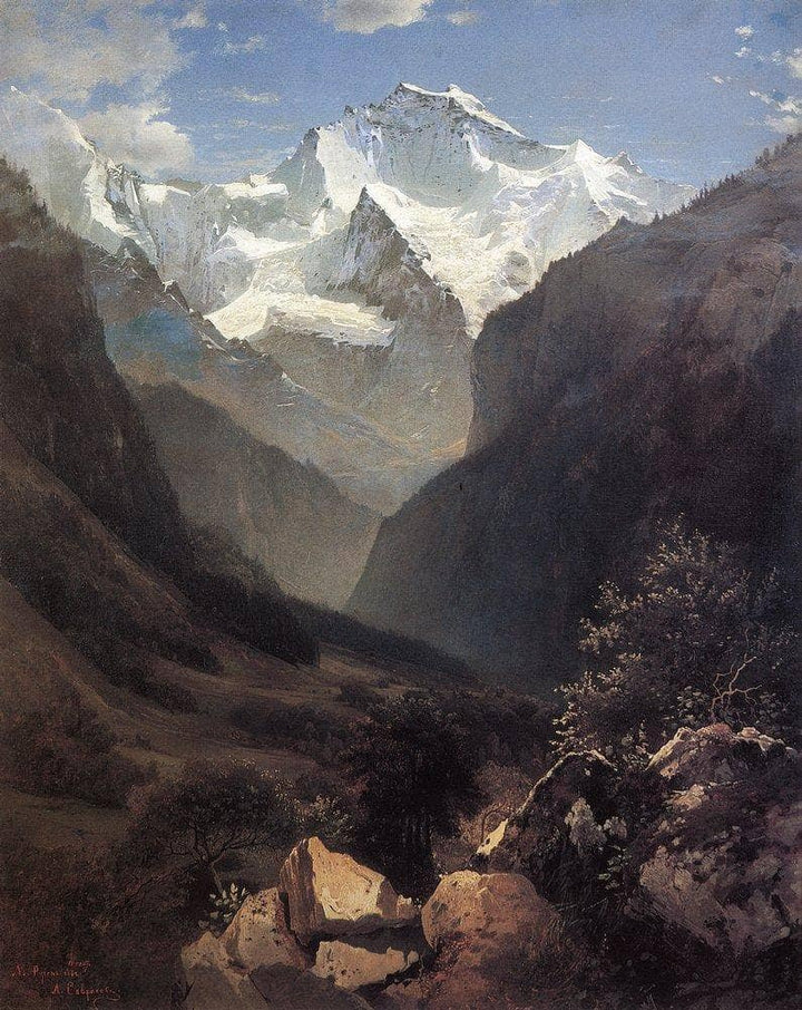 View of the Swiss Alps (Mount Small Ruhen) by Aleksey Savrasov — hand-painted eco oil painting reproduction on canvas