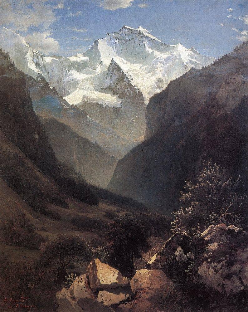 View of the Swiss Alps (Mount Small Ruhen) on gallery wrap
