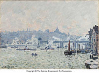 View of the Thames Charing Cross Bridge by Alfred Sisley — hand-painted landscape oil painting reproduction on canvas