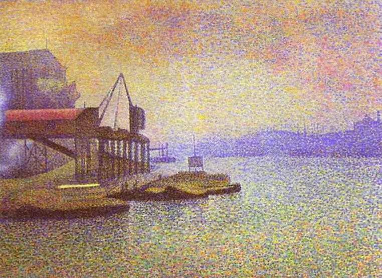 View of the Thames by Georges Lemmen — hand-painted landscape oil painting reproduction on canvas