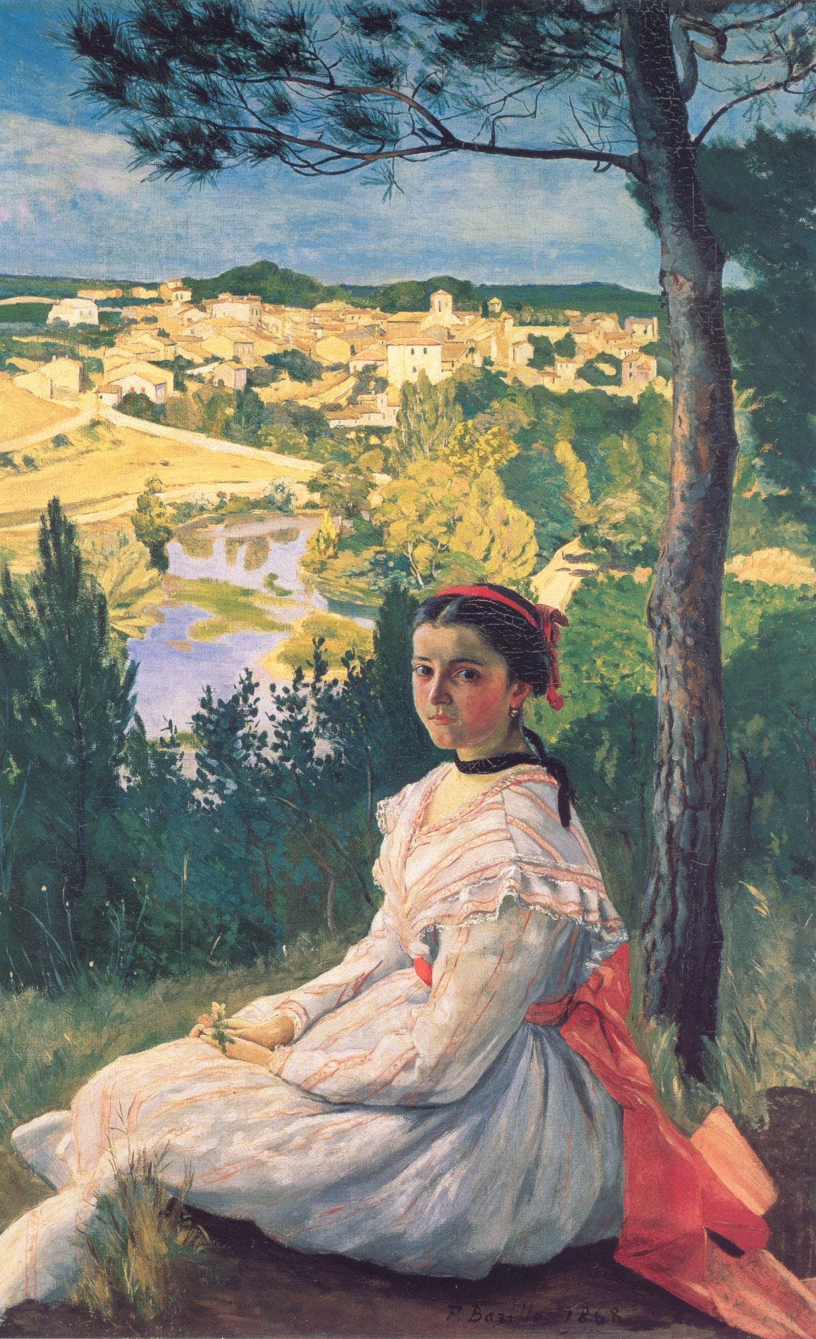 View of the Village of Castelnau-le-Lez - Frederic Bazille